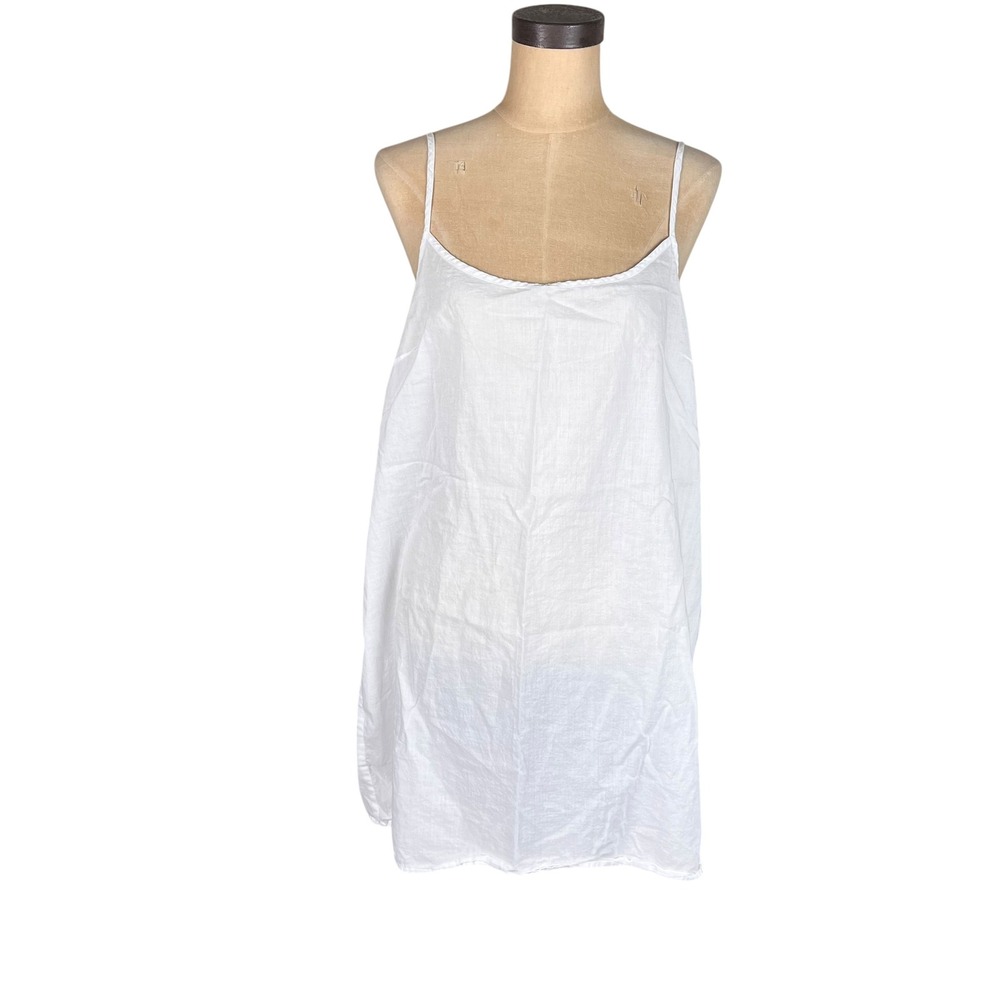 Banana Republic White Linen Blend Camisole Dress Slip Adjustable Straps XL